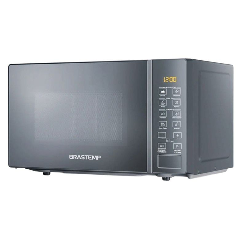 micro-ondas brastemp 20 litros com funções pré-preparo inox espelhado bms20arana
