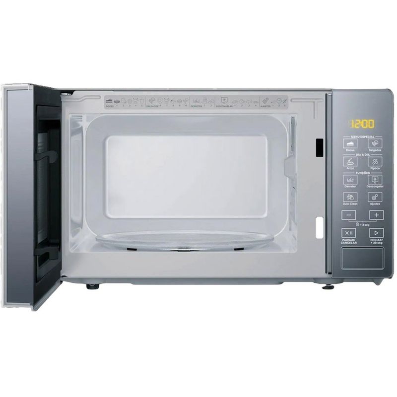micro-ondas brastemp 20 litros com funções pré-preparo inox espelhado bms20arana