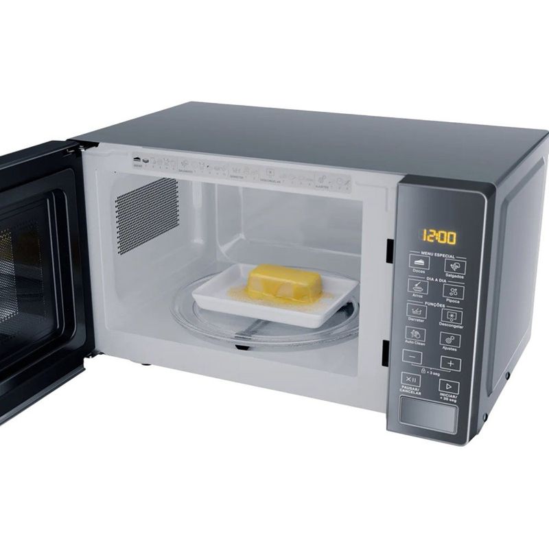 micro-ondas brastemp 20 litros com funções pré-preparo inox espelhado bms20arana