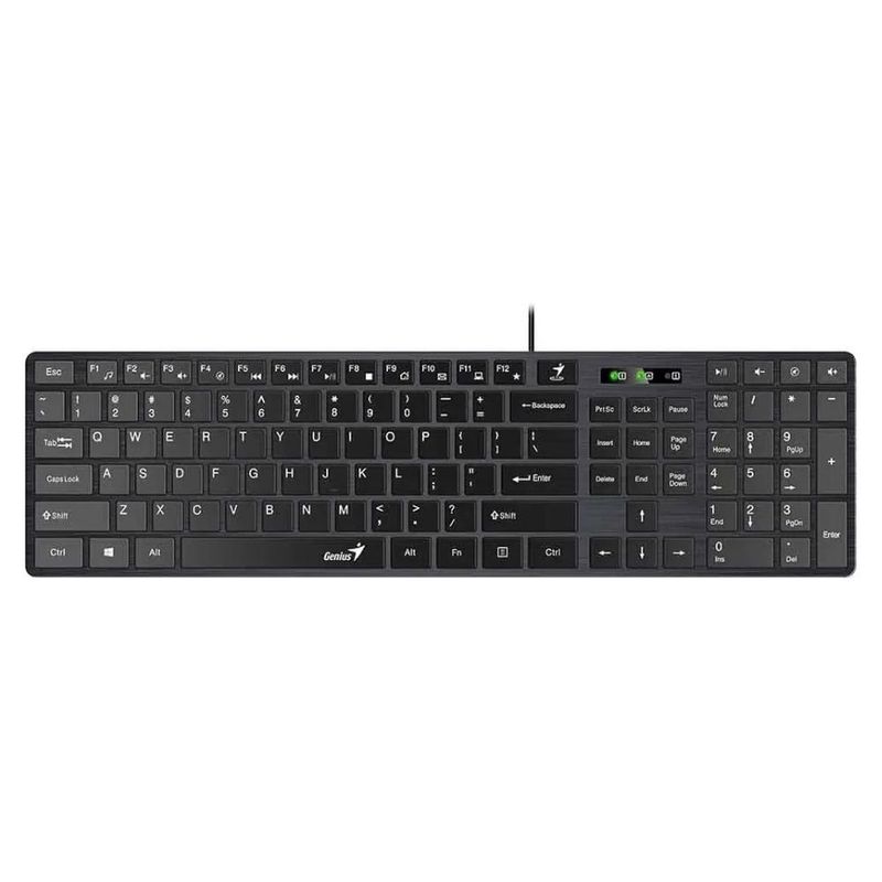 teclado slim genius slimstar ss-126 usb abnt2 preto 31310017423 (mp)