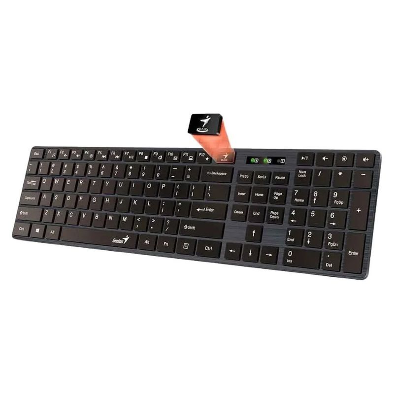 teclado slim genius slimstar ss-126 usb abnt2 preto 31310017423 (mp)