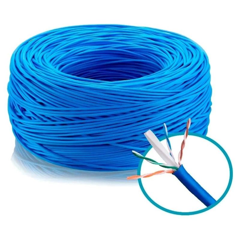 cabo de rede utp cat6 intelbras 4 pares caixa 305m azul ig6caz (mp)