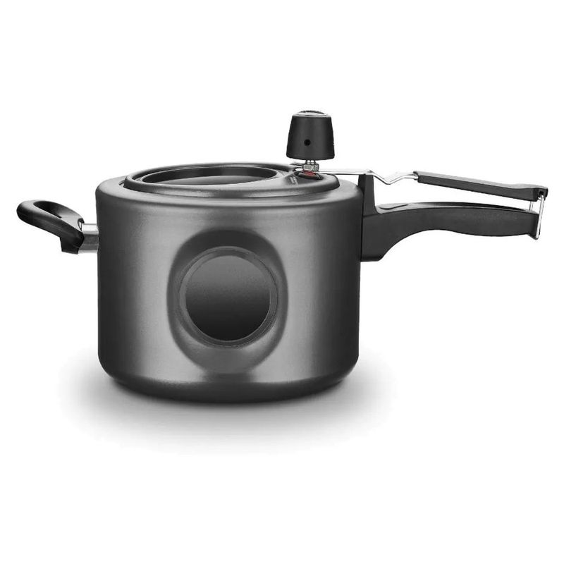 panela pressão mta 4,5l com duplo visor grafite 6038