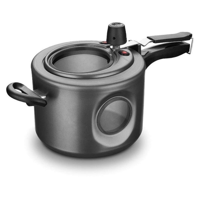 panela pressão mta 4,5l com duplo visor grafite 6038