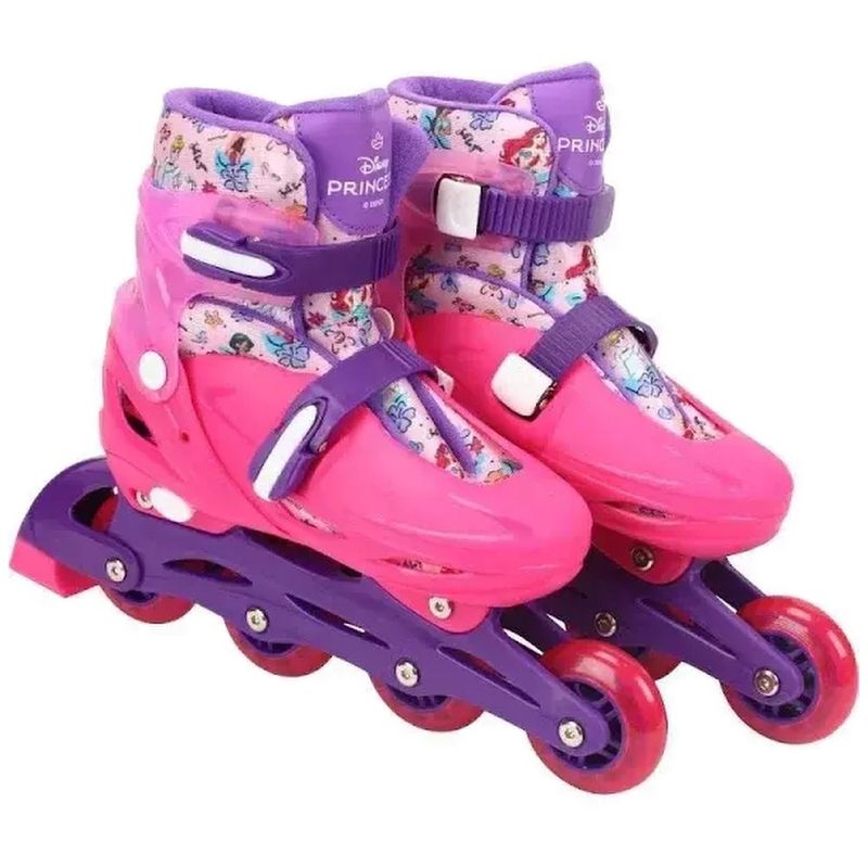 kit patins bbr 4 rodas com kit proteção tam 36 a 39 princesas di0006