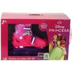 kit patins bbr 4 rodas com kit proteção tam 36 a 39 princesas di0006