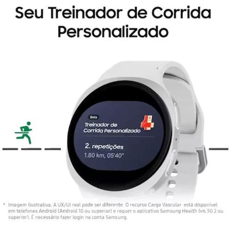 samsung galaxy watch8 smartwatch 44mm bt galaxy ai tela em cristal de safira gps de dupla frequência monitoramento avançado