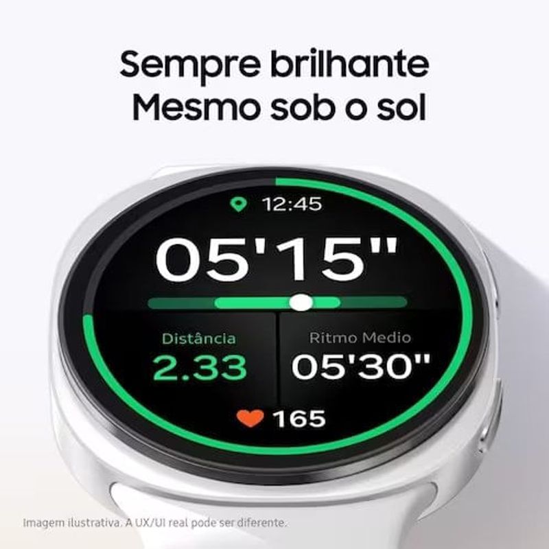 samsung galaxy watch8 smartwatch 44mm bt galaxy ai tela em cristal de safira gps de dupla frequência monitoramento avançado