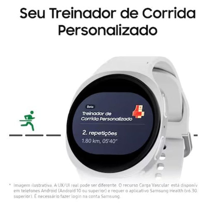samsung galaxy watch8 smartwatch 44mm lte galaxy ai tela em cristal de safira gps de dupla frequência monitoramento avançado
