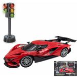 carro controle remoto 7 funções bateria recarregável cabo usb cks vermelho mil-41ac