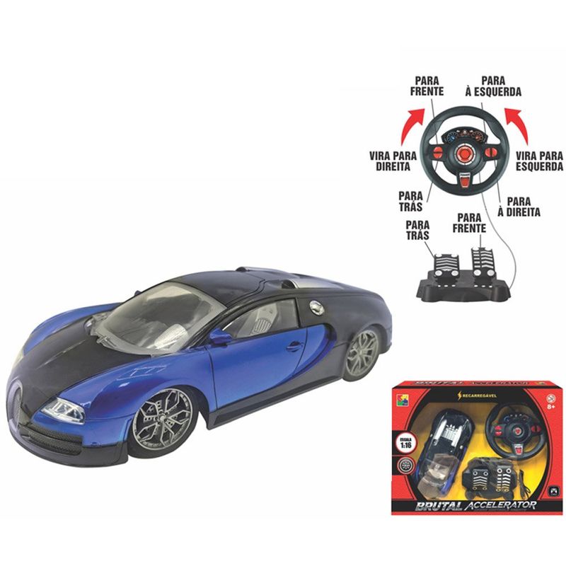 carro controle remoto 7 funções bateria recarregável cabo ubs cks azul b-k8