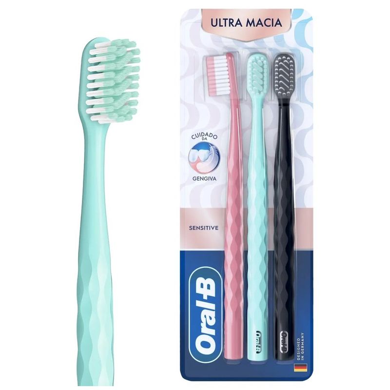 escova de dentes oral-b iconic ultra macia 3 unidades