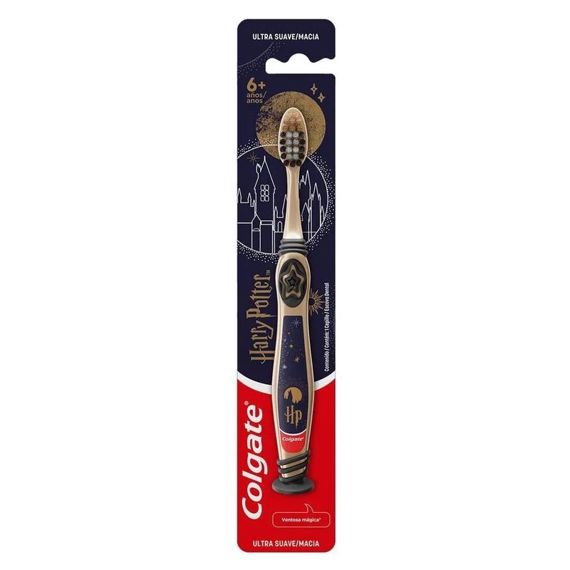escova de dentes colgate harry potter ultra macia +6 anos 1 unidade