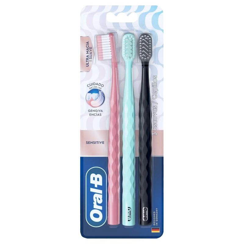 escova de dentes oral-b iconic ultra macia 3 unidades