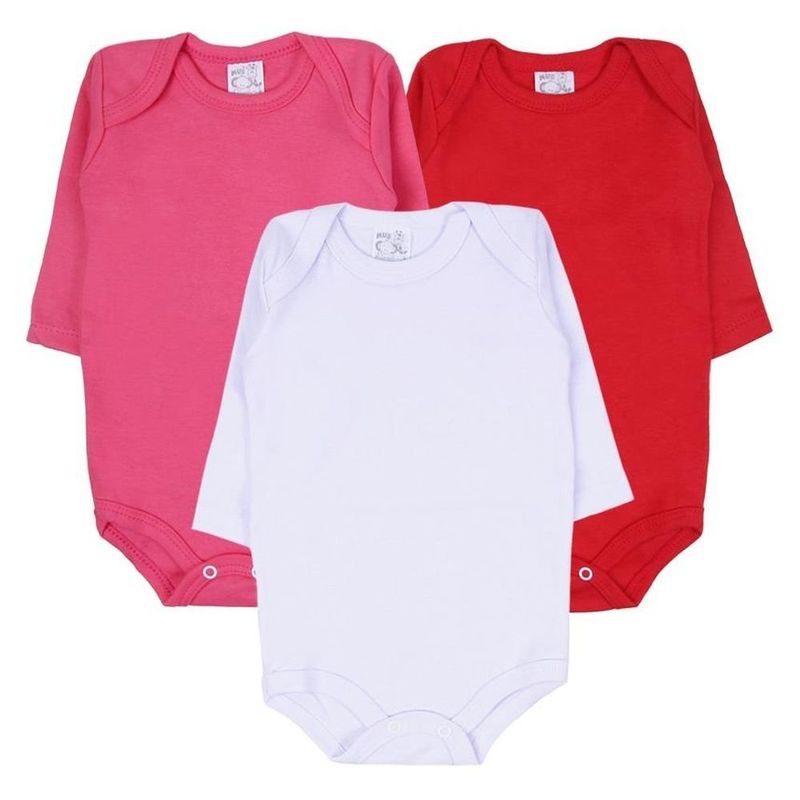kit body manga longa mub 3 peças m sortido (mp)
