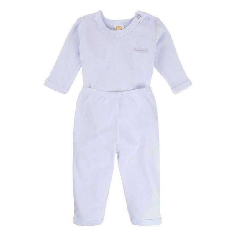 conjunto para bebê puro carinho g body branco (mp)