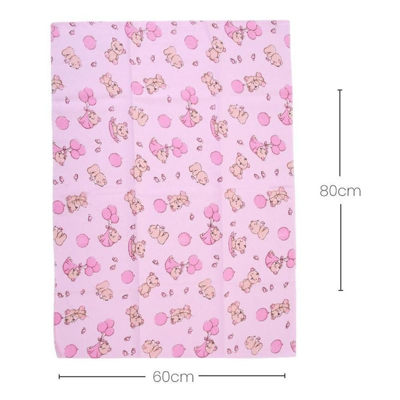 kit cueiro bercinho 3 peças rosa 80x60cm (mp)