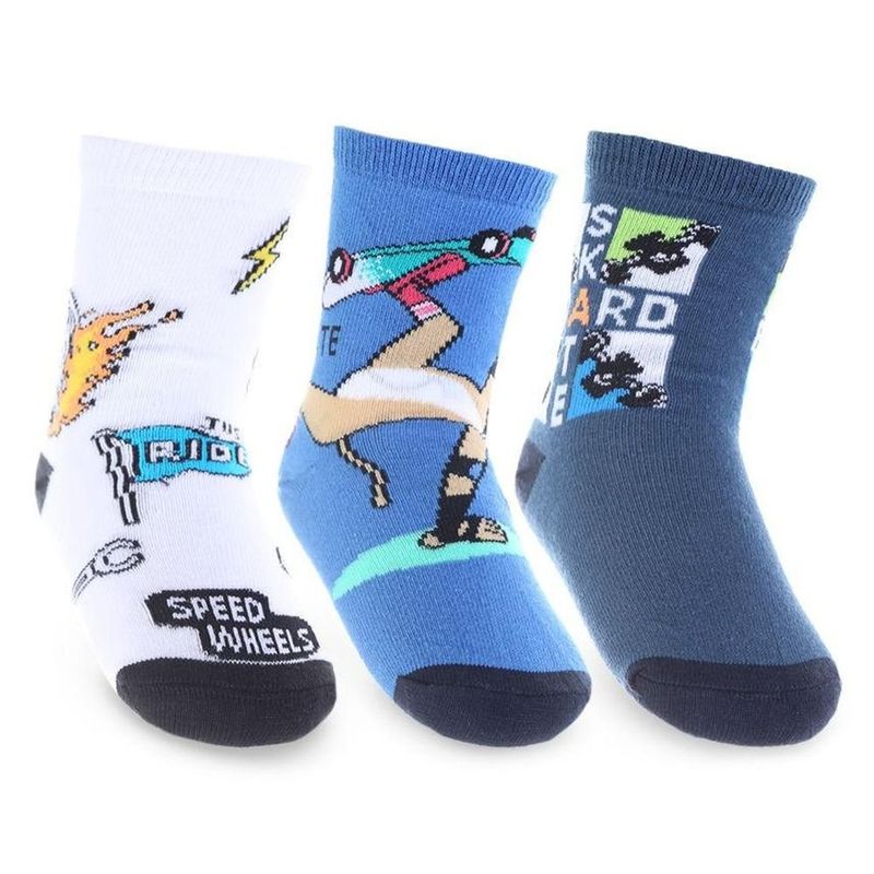 kit meia infantil selene 3 pares nº 25-28 azul marinho (mp)