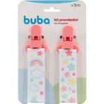 kit prendedor de chupeta buba 2 peças estrela rosa (mp)