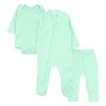 kit macacão rn 3 peças smoby baby verde (mp)
