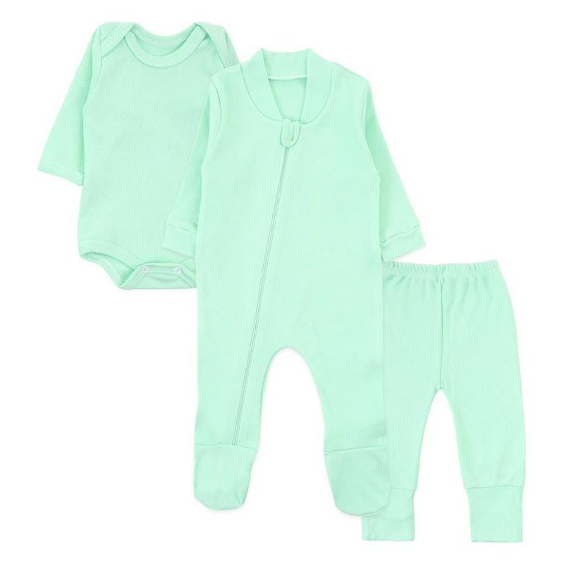 kit macacão rn 3 peças smoby baby verde (mp)