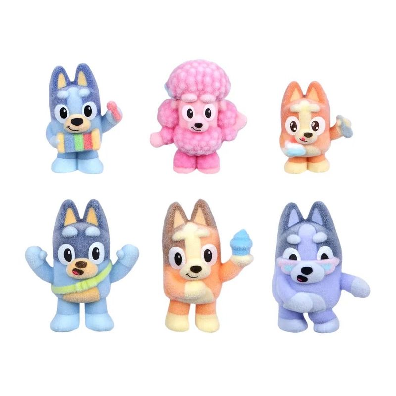 bonecos bluey fuzzies 6 em 1 79015 com 2 surpresas candide 79015