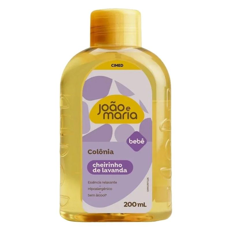 colônia joão e maria bebê cimed cheirinho de lavanda 200ml