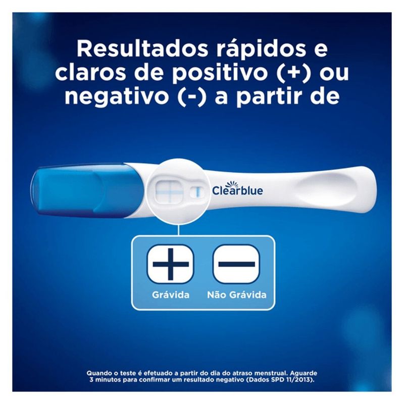 teste de gravidez clearblue detecção rápida 1 unidade