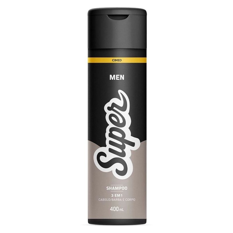 shampoo 3 em 1 men super cimed cabelo barba e corpo 400ml