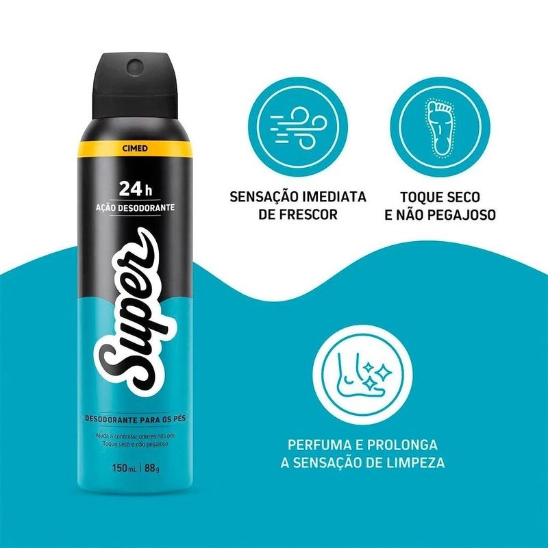 desodorante para os pés cimed super 24h 150ml