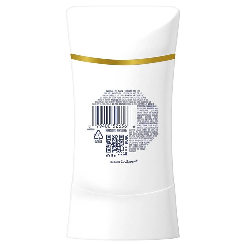 desodorante antitranspirante sérum stick dove rainforest lilies invisível 72h 45g