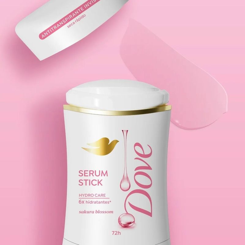 desodorante antitranspirante sérum stick dove sakura blossom invisível 72h 45g