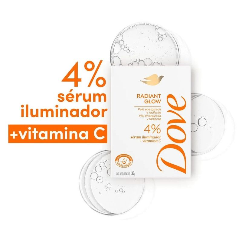 sabonete em barra dove radiant glow 135g