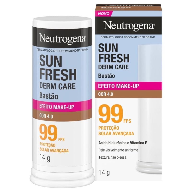 protetor solar neutrogena sun fresh derm care bastão efeito make-up fps 99 cor 4.0 14g