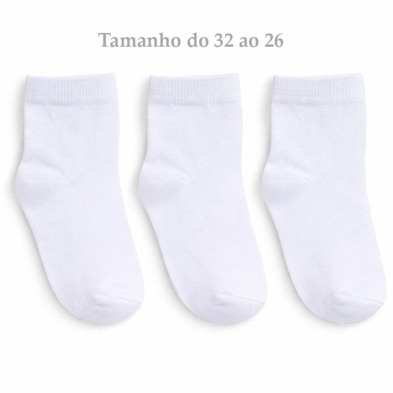 kit meia juvenil winston 3 pares nº32-36 branco (mp)