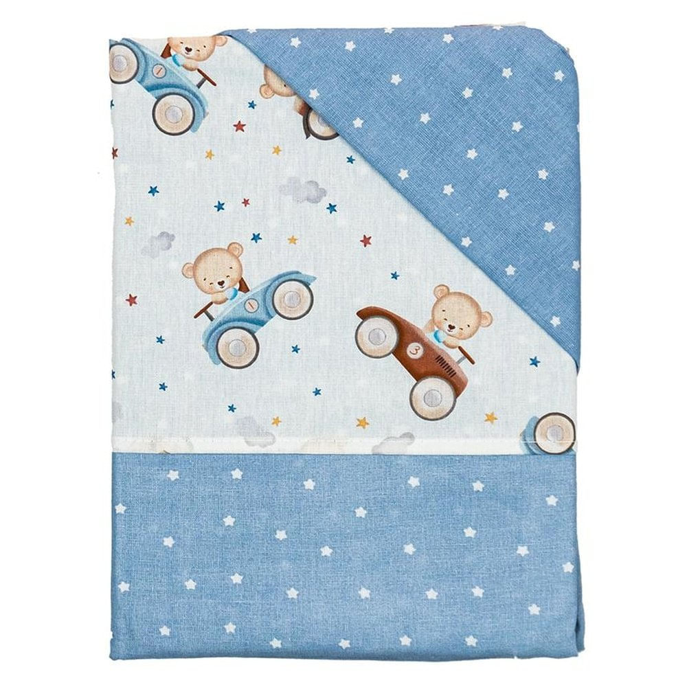 Jogo De Berço 3 Peças Sonhos Urso Azul (MP)