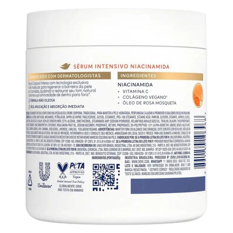 sérum corporal intensivo dove niacinamida 450g