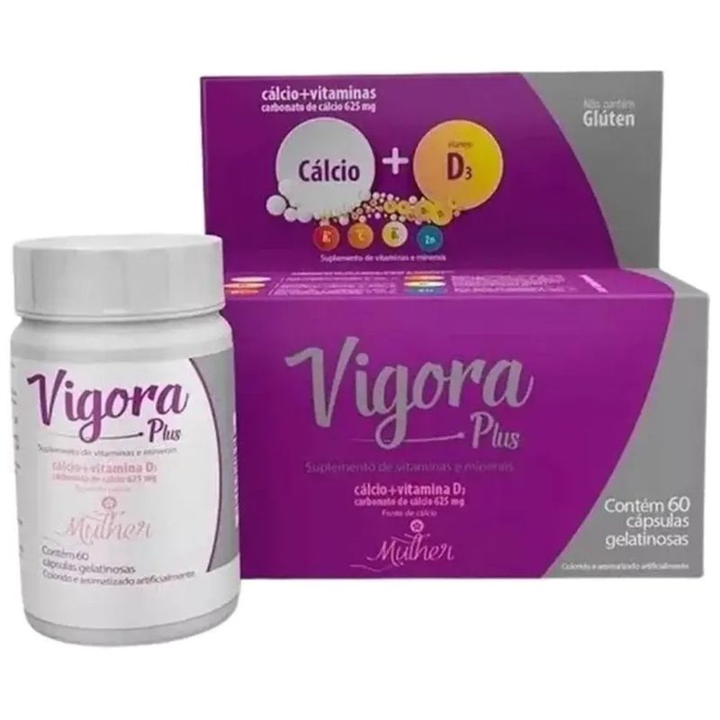 suplemento alimentar vigora plus cálcio + vitamina d3 mulher 60 cápsulas prati donaduzzi