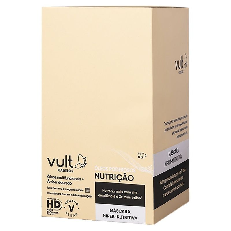 máscara capilar vult cabelos óleo poderosos nutrição 8 sachês 60g cada