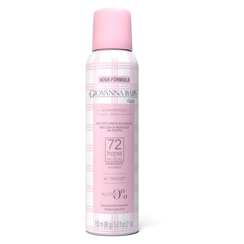 desodorante antitranspirante aerosol giovanna baby 72h classic 150ml