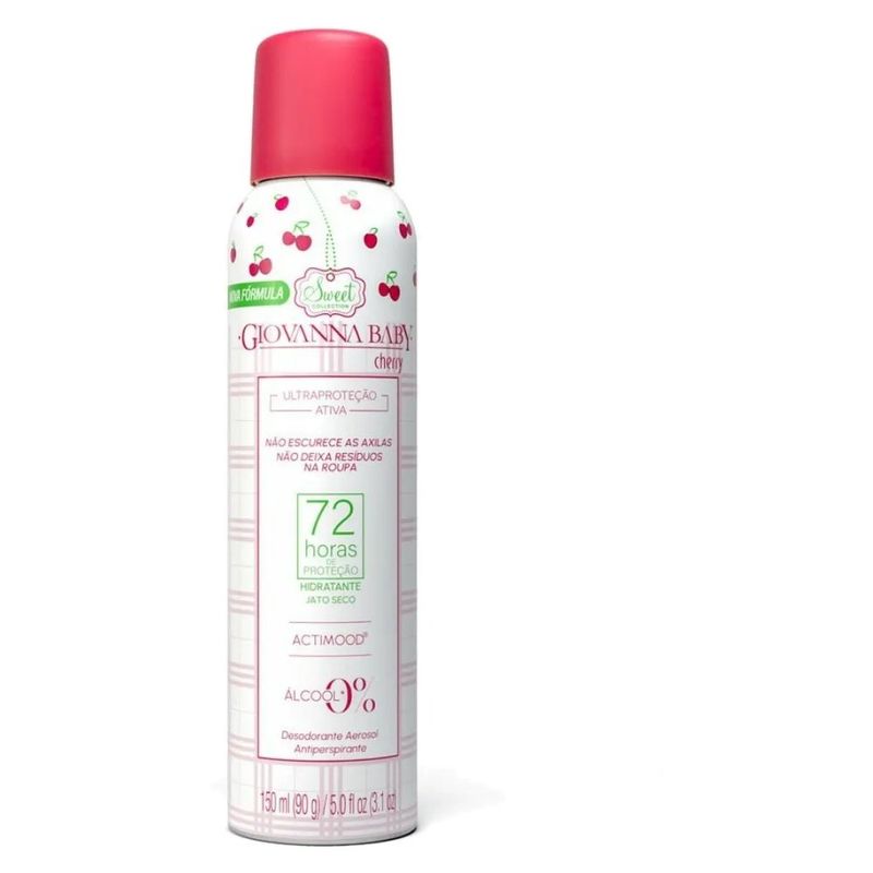 desodorante antitranspirante aerosol giovanna baby 72h cherry 150ml