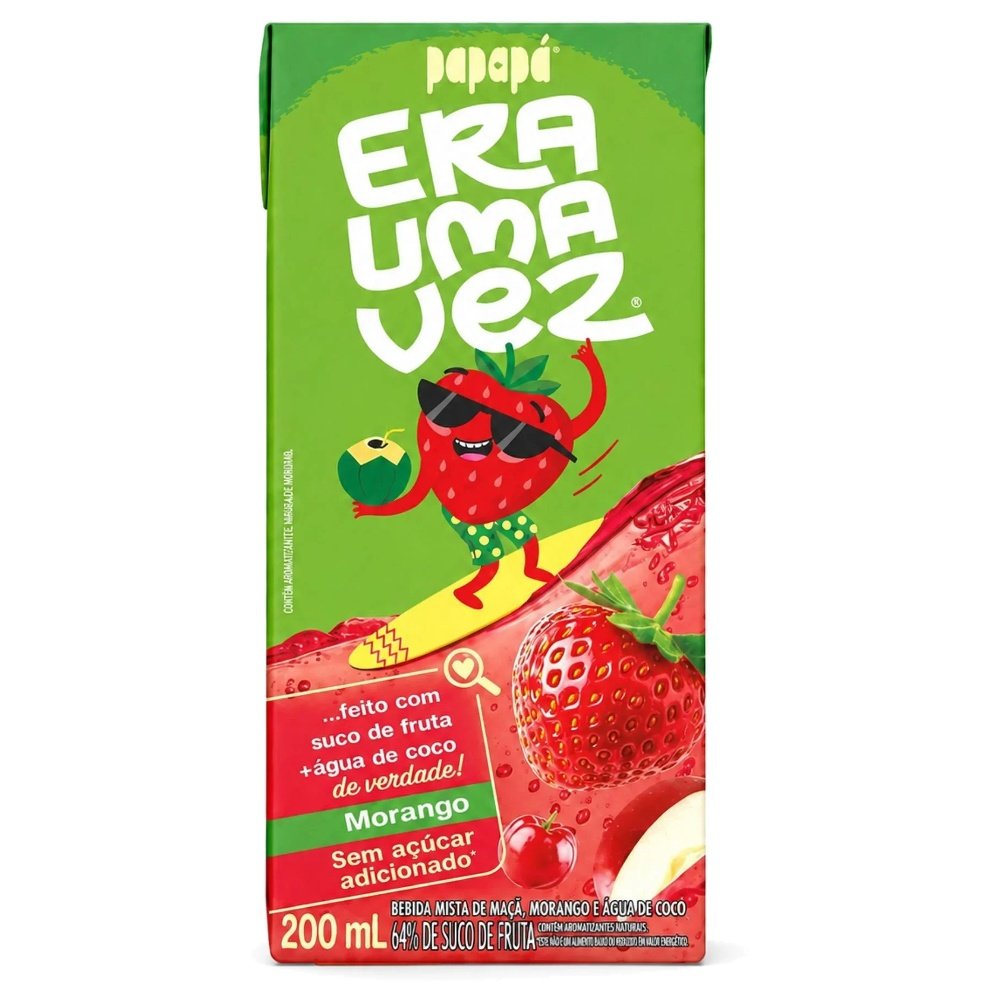 Suco de Morango e Água de Coco Papapá Era Uma Vez 200ml