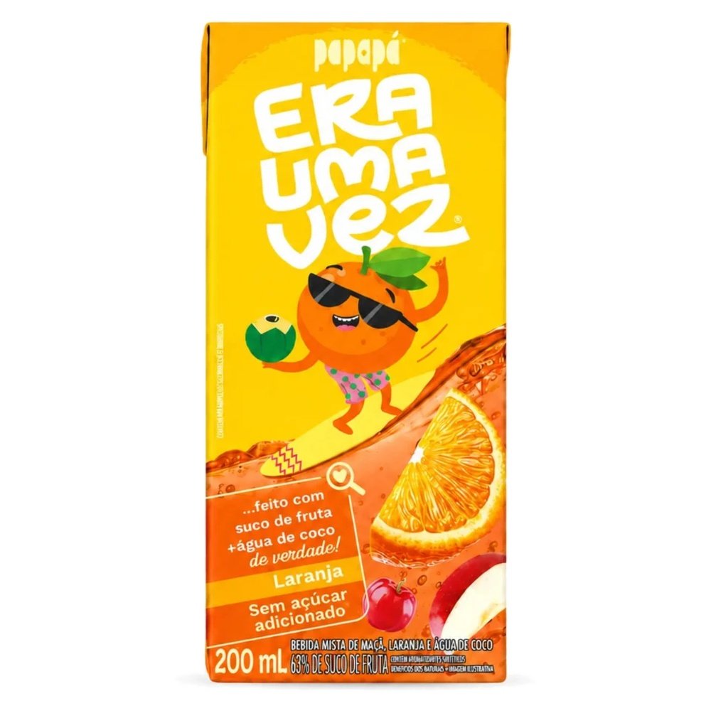 Suco de Laranja e Água de Coco Papapá Era Uma Vez 200ml