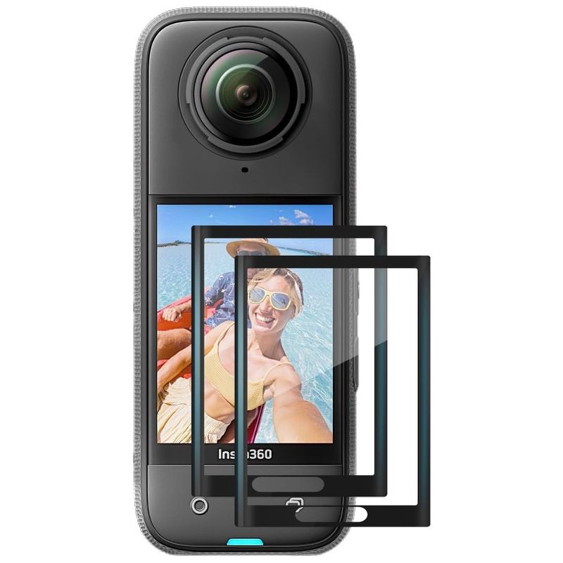 películas de vidro temperado para insta360 x5 amazear 2 peças a-bi
