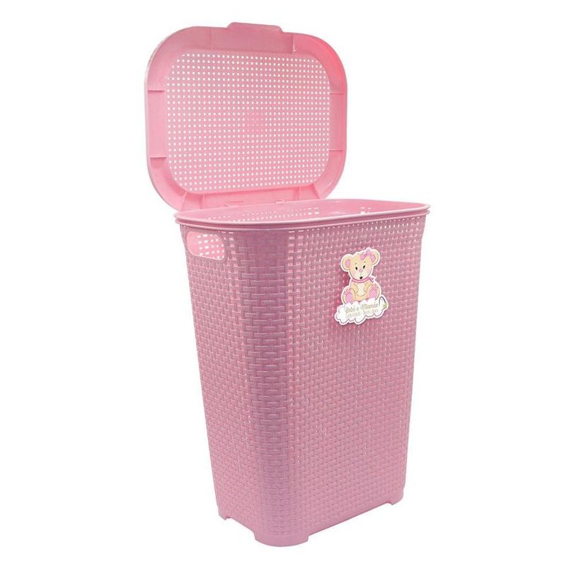 cesto de roupas infantil monte líbano 30l rosa (mp)