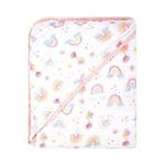 toalha de banho incomfral com capuz arco-íris rosa 70x70cm (mp)