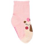 kit meia infantil pimpolho 6 pares n° 21-25 rosa sortido (mp)