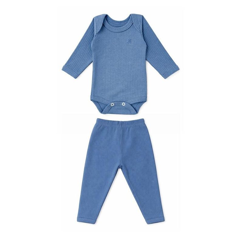 conjunto bebê junkes baby body p azul jeans (mp)