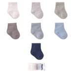 kit meia rn infantil pimpolho 7 pares azul sortido (mp)
