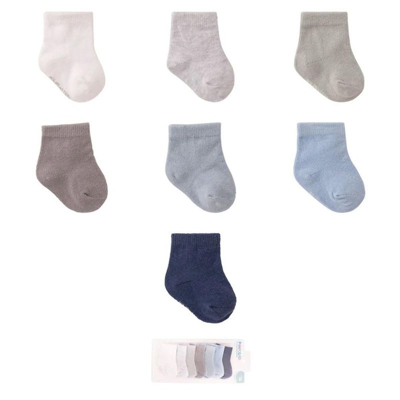 kit meia rn infantil pimpolho 7 pares azul sortido (mp)